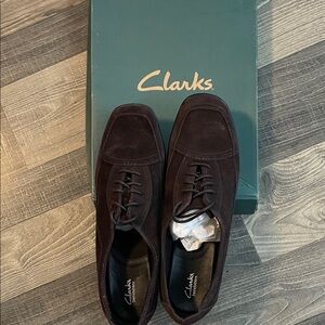 Clarks Women's Dark Brown Suede Oxfords